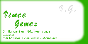 vince gemes business card